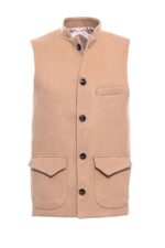 Light Brown Cachet Mandarin Collar Vest