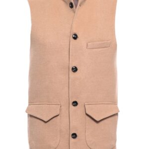 Light Brown Cachet Mandarin Collar Vest - Wessi