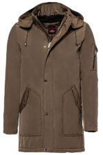 Light Brown Pocket Hooded Men's Coat