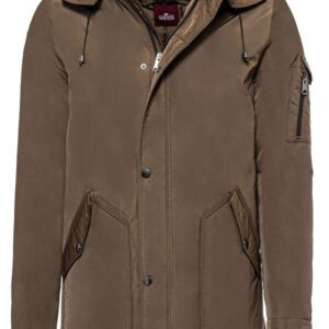 Light Brown Pocket Hooded Men's Coat - Wessi