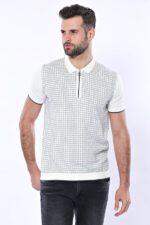 Light-Grey-Plaid-Zippered-Knitted-Polo-T-Shirt-Wessi-6