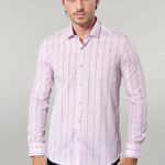 Light Pink Plaid Shirt for Men | Wessi