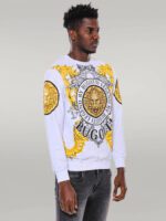 Lion-Patterned-Slim-Fit-White-Sweatshirt-Wessi-2