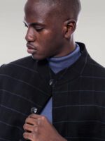 Mandarin-Collar-Black-Checked-Coat-Wessi-1