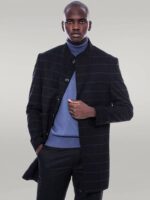 Mandarin-Collar-Black-Checked-Coat-Wessi-2