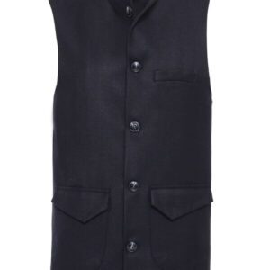 Mandarin Collar Cachet Black Men Vest - Wessi