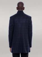 Mandarin-Collar-Navy-Checked-Coat-Wessi-4