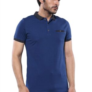 Men's Blue Polo T-Shirt Navy Detailed | Wessi
