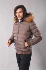 Mens-Brown-Down-coat-with-Fur-Wessi-3