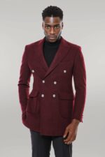 Metal-Buttoned-Double-Breasted-Burgundy-Men-Long-Coat-Wessi-1