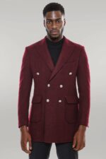 Metal-Buttoned-Double-Breasted-Burgundy-Men-Long-Coat-Wessi-3