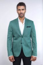 Modeled-Cotton-Green-Blazer-Wessi-1