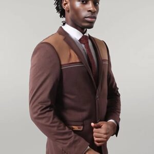 Modeled Slim Fit Brown Blazer - Wessi