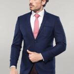 Modeled Slim Fit Navy Blue Jacket | Wessi