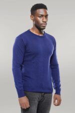Navy-Blue-Crew-Neck-Embroidered-Plain-Knitwear-Wessi-2