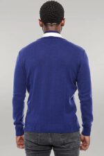 Navy-Blue-Crew-Neck-Embroidered-Plain-Knitwear-Wessi-4