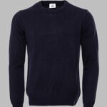 Navy Blue Crew Neck Sweater - Wessi