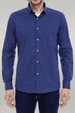 Navy-Blue-Floral-Patterned-Slim-Fit-Shirt-Wessi-1