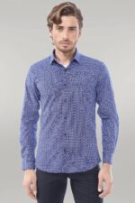 Navy Blue Patterned Shirt