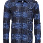 Navy Blue Patterned Shirt - Wessi