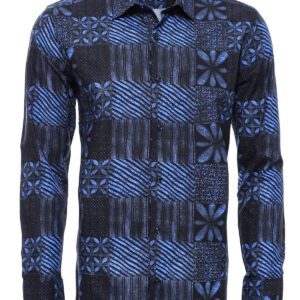 Navy Blue Patterned Shirt - Wessi