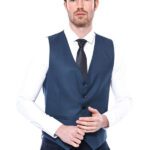 Navy Blue Plain Men's Vest | Wessi