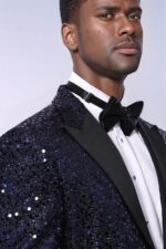 Navy-Blue-Sequin-Patterned-Party-Blazer-Wessi-3