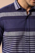 Navy-Blue-Striped-Patterned-Shirt-Wessi-1