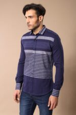 Navy-Blue-Striped-Patterned-Shirt-Wessi-2