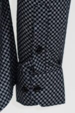Navy-Blue-Tiny-Check-Patterned-Slim-Fit-Shirt-Wessi-2