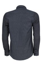 Navy-Blue-Tiny-Check-Patterned-Slim-Fit-Shirt-Wessi-3
