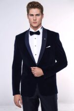 Navy Blue Velvet Dinner Jacket