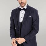 Navy Blue Vested Tuxedo - Wessi