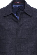 Navy-Checked-Hidden-Button-Peak-Lapel-Coat-Wessi-1