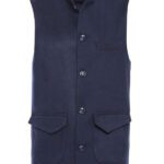 Navy Mandarin Collar Vest - Wessi