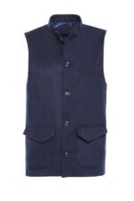 Navy Mandarin Collar Vest