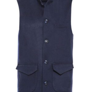 Navy Mandarin Collar Vest - Wessi