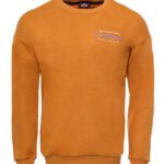Orange Printed Circle Neck Sweatshirt - Wessi