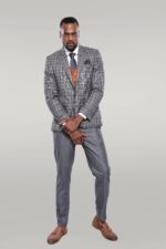 Orange-Vested-Checked-Grey-Men-Suit-Wessi-1
