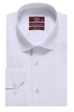 Oxford-Patterned-Long-Sleeves-Slim-Fit-White-Men-Shirt-Wessi-1