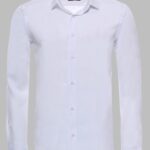 Oxford Patterned Long Sleeves Slim Fit White Men Shirt - Wessi