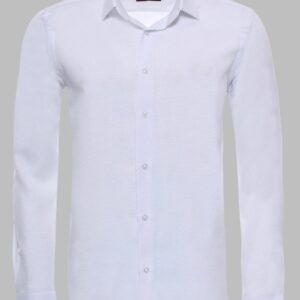 Oxford Patterned Long Sleeves Slim Fit White Men Shirt - Wessi