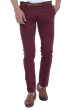 Patch Pocket Burgundy Men's Trousers