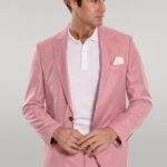 Patterned 2 Piece Slim Fit Pink Men Suit - Wessi