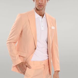 Patterned 2 Piece Slim Fit Yellow Men Suit - Wessi