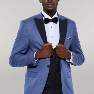 Patterned Blazer Navy Blue Mens Tuxedo - Wessi