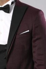 Patterned-Blazer-Plain-Vest-and-Trousers-Claret-Red-Tuxedo-Wessi-2