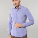 Patterned Blue Men's Long Sleeve Shirt | Wessi