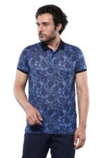 Patterned Blue Polo T-Shirt