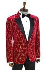 Patterned-Burgundy-Men-Party-Tuxedo-Blazer-Wessi-2